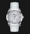 Tissot Couturier T035.207.16.116.00 Ladies Powermatic 80 Mother of Pearl Dial White Leather Strap -0