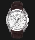 Tissot T-Classic T035.617.16.031.00 Couturier Chronograph Silver Dial Brown Leather Strap-0