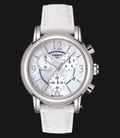 TISSOT Dressport T050.217.17.117.00 White Mother of Pearl Dial White with Flower Motif Leather Strap-0