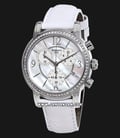 Tissot T050.217.67.117.00 Dressport Chronograph Lady Mother Of Pearl Dial White Leather Strap-0
