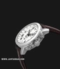 Tissot T055.217.16.033.01 T-Sport Chronograph Ladies Silver Dial Brown Leather Strap-1