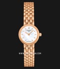 TISSOT T-Lady T058.009.33.111.00 Lovely White Mother of Pearl Dial Rose Gold Stainless Steel Strap-0