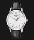 TISSOT Tradition T063.210.16.037.00 Silver Dial Black Leather Strap-0