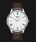 TISSOT T-Classic T063.409.16.018.00 Tradition Thin Man White Dial Brown Leather Strap-0