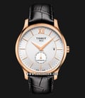 Tissot T-Classic T063.428.36.038.00 Tradition Automatic Small Second Silver Dial Black Leather Strap-0