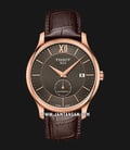 Tissot Tradition T063.428.36.068.00 Automatic Men Anthracite Dial Brown Leather Strap -0