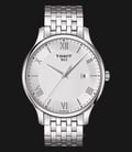 Tissot Tradition T063.610.11.038.00 Gent Silver Dial Stainless Steel Strap-0