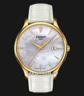 TISSOT T-Classic T063.610.36.116.00 Tradition Mother of Pearl Dial White Leather Strap-0