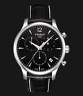 Tissot T-Classic T063.617.16.057.00 Tradition Chronograph Black Dial Black Leather Strap-0