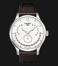 Tissot Tradition T063.637.16.037.00 Perpetual Calendar White Dial Brown Leather Strap-0