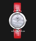 Tissot T-Trend Pinky T084.210.16.116.00 Mother Of Pearl Diamond Dial Red Leather Strap-0