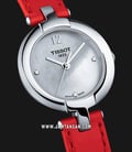 Tissot T-Trend Pinky T084.210.16.116.00 Mother Of Pearl Diamond Dial Red Leather Strap-1