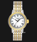 TISSOT T-Classic T085.210.22.013.00 Carson Lady White Dial Dual Tone Stainless Steel Strap-0