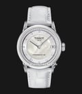 TISSOT Luxury Powermatic80 T086.207.16.116.00 Mother of Pearl Dial White Leather Strap-0