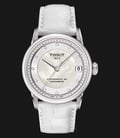 TISSOT Luxury Powermatic80 Chronometer T086.208.16.116.00 Mother of Pearl Dial White Leather Strap-0