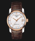 TISSOT T-Classic T087.207.56.117.00 Powermatic 80 Mother Of Pearl Dial Brown Leather Strap-0