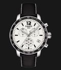 TISSOT Quickster T095.417.16.037.00 Chronograph Silver Dial Black Leather Strap-0