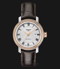 TISSOT Bridgeport Automatic T097.007.26.033.00 Silver Pattern Dial Brown Leather Strap-0