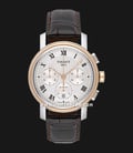 TISSOT T-Classic Bridgeport T097.427.26.033.00 Chrono Automatic Silver Dial Brown Leather Strap-0