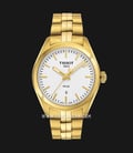 TISSOT T101.210.33.031.00 PR 100 Ladies Silver Dial Gold Stainless Steel Strap-0