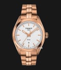 TISSOT PR100 T101.210.33.031.01 Ladies Silver Dial Rose Gold Stainless Steel Strap-0