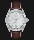 TISSOT T-Classic T101.610.16.031.00 PR 100 Sport Silver Dial Brown Leather Strap-0