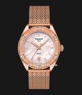 TISSOT PR100 Sport Chic T101.910.33.151.00 Mother of Pearl Dial Rose Gold Mesh Strap-0