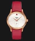 TISSOT Bella Ora T103.310.36.111.01 White Mother of Pearl Dial Red Leather Strap-0