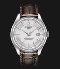 TISSOT T-Classic T108.408.16.037.00 Ballade Powermatic 80 COSC Silver Dial Brown Leather Strap-0