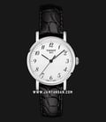 Tissot T-Classic T109.210.16.032.00 Everytime Small Ladies Silver Dial Black Leather Strap-0