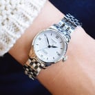 TISSOT T-Classic T41.1.183.35 Le Locle Automatic Double Happiness Lady Grey Dial St. Steel Strap-3