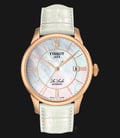 TISSOT Le Locle Automatic T41.6.453.83 White Mother of Pearl Dial White Leather Strap-0