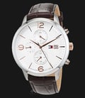 Tommy Hilfiger 1710360 Liam Men Silver Dial Brown Leather Strap-0