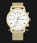 Tommy Hilfiger Kane 1710403 White Dial Gold Mesh Stainless Steel Strap-0