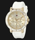 Tommy Hilfiger 1781511 Gold-Tone Sport Watch with White Silicone Band-0