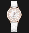 Tommy Hilfiger 1781670 Ladies White Dial White Silicone Strap-0