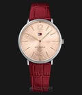 Tommy Hilfiger 1781841 Pippa Ladies Rose Gold Dial Red Leather Strap-0