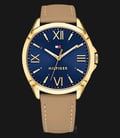 Tommy Hilfiger 1781892 Ladies Blue Dial Brown Leather Strap-0