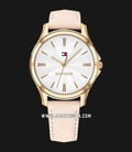 Tommy Hilfiger Lori 1781954 Ladies Silver Sunray Dial Pink Leather Strap-0