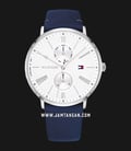 Tommy Hilfiger Jenna 1782072 Ladies White Dial Blue Leather Strap-0