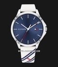 Tommy Hilfiger Peyton 1782089 Blue Dial Rose Gold White Leather Strap-0