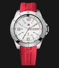 Tommy Hilfiger 1790998 Stainless Steel Watch With Red Silicone Band-0