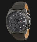 Tommy Hilfiger 1791078 Stainless Steel Black Leather Strap-0