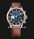 Tommy Hilfiger Trent 1791137 Blue Dial Brown Leather Strap-0