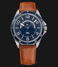 Tommy Hilfiger Ian 1791391 Men Blue Dial Brown Leather Strap-0