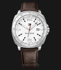 Tommy Hilfiger 1791432 Lucas Men White Dial Brown Leather Strap-0