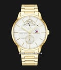 Tommy Hilfiger 1791609 Men White Dial Gold Stainless Steel Strap-0