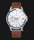 Tommy Hilfiger 1791614 Men White Dial Brown Leather Strap-0