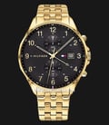 Tommy Hilfiger West 1791708 Chronograph Black Dial Gold Stainless Steel Strap-0