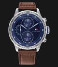 Tommy Hilfiger Trent 1791807 Blue Dial Brown Leather Strap-0